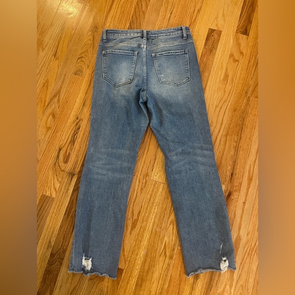 Vervet Blue Distressed Straight Leg Jeans Size 29 Stretchy Denim Medium Wash - Picture 8 of 11